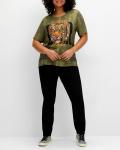 Shirt mit Frontbild und Schriftzug khaki