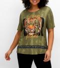 Shirt mit Frontbild und Schriftzug khaki