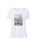 Shirt mit Glanz-Schriftzug weiß-schwarz