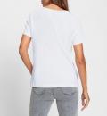 Shirt mit Glanz-Schriftzug weiß-schwarz
