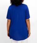 Shirt mit Kellerfalten und Ziersteinchen blau