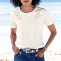 Shirt mit Lochstickerei ecru