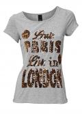 Shirt mit Pailletten graumelange