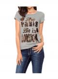 Shirt mit Pailletten graumelange