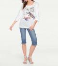 Shirt mit Pailletten offwhite