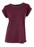 Shirt mit Perlen aubergine