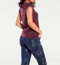 Shirt mit Perlen aubergine