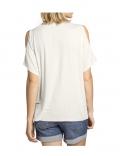 Shirt mit Perlen creme