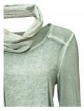 Shirt mit Spitze + Schal grün