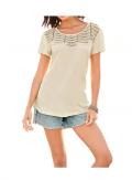 Shirt mit Spitze creme