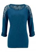 Shirt mit Spitze petrol