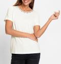 Shirt mit Steinchen-Verzierung ecru