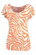 Shirt mit Strass orange-weiß