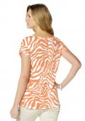 Shirt mit Strass orange-weiß