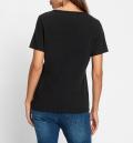 Shirt mit Ziersteinchen am Platzierter Druckbild schwarz