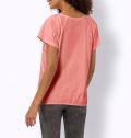 Shirt mitHäkelspitzen am Dekolleté flamingo