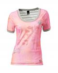 Shirt rose-grau-weiß