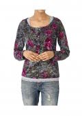 Shirtjacke grau-pink-bunt