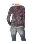 Shirtjacke grau-pink-bunt