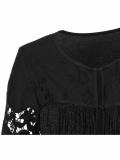 Shirtjacke mit Fransen schwarz