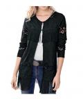 Shirtjacke mit Fransen schwarz