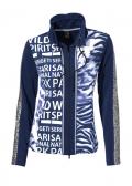 Shirtjacke mit Pailletten blau-weiß
