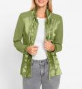Shirtjacke mit Satin-Besatz schilf