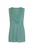 Shirttop mit Spitzenbesatz jade