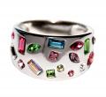 Silber-Ring mit Swarovski-Elements bunt