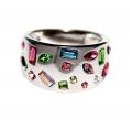 Silber-Ring mit Swarovski-Elements bunt