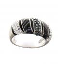 Silber-Ring mit Swarovski schwarz-silber