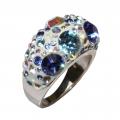 Silberring mit Swarovski blau