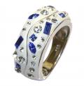 Silberring mit Swarovski blau