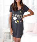 Sleepshirt mit Snoopy-Motiv anthrazit