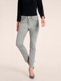 Slim-Fit-Jeans mit Perlen grau