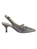 Slingpumps anthrazit-silber