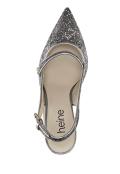 Slingpumps anthrazit-silber