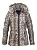 Snakeprint-Steppjacke braun-bunt