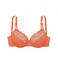 Spitzen-Bügel-BH mitSatin Bändern orange