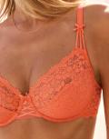 Spitzen-Bügel-BH mitSatin Bändern orange