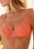 Spitzen-Bügel-BH mitSatin Bändern orange