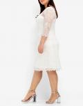 Spitzenkleid mit Wellenkanten ecru