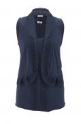 Spitzentop + Weste marine