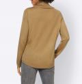 Srehkragen-Pullover mit Ripp-Details camel