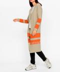 Statement-Strickmantel beige-orange