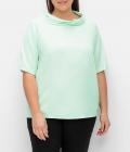 Stehkragen-Modal-Bluse mint