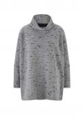 Stehkragen-Oversize-Flauschshirt grau