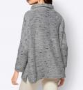 Stehkragen-Oversize-Flauschshirt grau