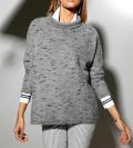 Stehkragen-Oversize-Flauschshirt grau