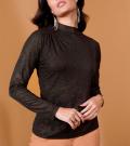 Stehkragen-Shirt schwarz-gold
